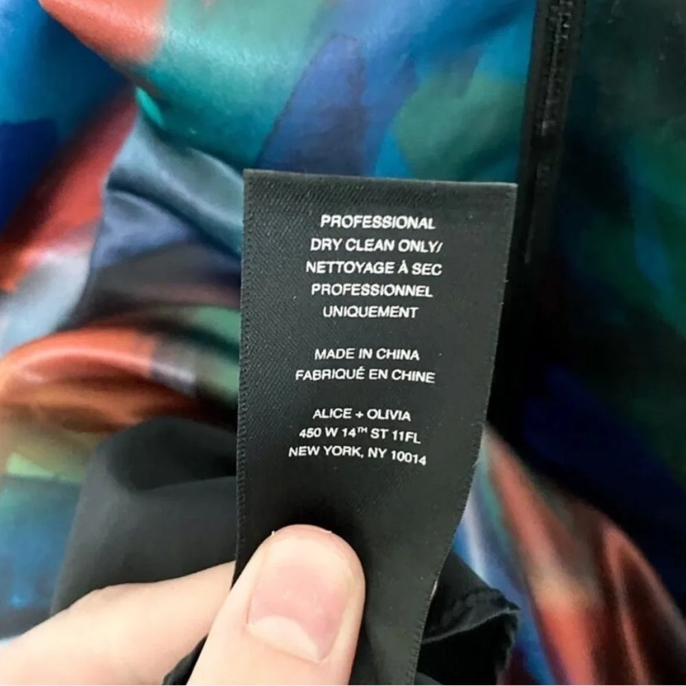 NWT Alice + Olivia Bella Watercolor A-Line Dress - Picture 5 of 7